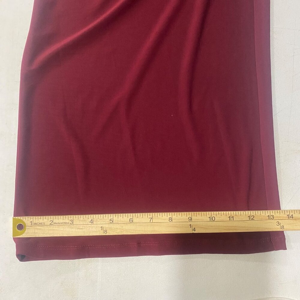 R&M Richards Jumpsuit Size M Burgundy Rhinestone Ruffle - Picture 9 of 13